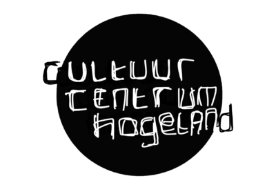 logo idee schets "cultuurcentrum hogeland" in blokletters met cirkel als achtergrond
